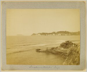 江ノ島、富士、日本（モノクロ写真 作： Japanese Photographer