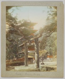 日光・唐招提寺のパゴダ（手彩色のモノクロ写真 作： Japanese Photographer