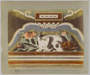 日光・唐招提寺の「眠り猫」（手彩色のモノクロ写真 作： Japanese Photographer