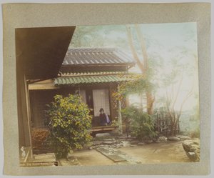 東京・上野の茶室（手彩色のモノクロ写真 作： Japanese Photographer