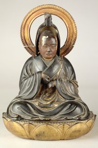 仏像（漆塗りの木 作： Japanese School