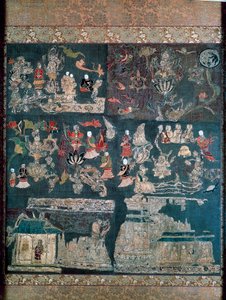 極楽浄土、チャン・ミスティックの物語、中宮寺、奈良、飛鳥時代（552-646）、日本文明 作： Japanese School