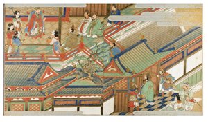 大和絵風中国宮廷情景 作： Japanese School