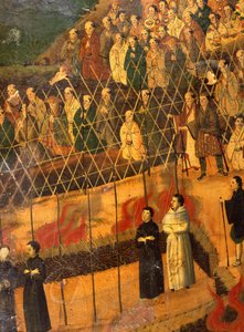 1622年の日本でのイエズス会殉教の詳細（紙に水彩） 作： Japanese School