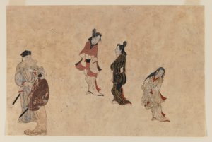 初期浮世絵（紙にインク、色、金） 作： Japanese School