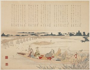 ほたる観覧会1818-29年頃（川端部分に色づき、からずり） 作： Japanese School
