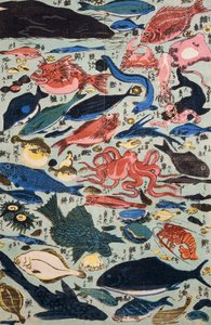 鮮魚、軟体動物、甲殻類 作： Japanese School