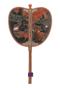 軍配、軍配、江戸時代（赤漆地に螺鈿細工 作： Japanese School