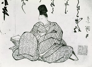 物語の英雄アリワラノナリミラ（825-880）17-19世紀（版画） 作： Japanese School