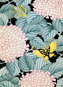 紫陽花と蝶々 作： Japanese School