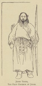 神武天皇、日本の初代天皇 (litho) 作： Japanese School