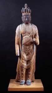 十一面観音 平安時代・10世紀初頭 堅牢な木版画にポリクロームの痕跡が残る 作： Japanese School