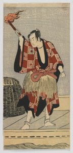 歌舞伎俳優市川門之介II漁師、江戸時代、1780年代後半または1790年代前半（色版画）