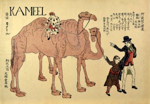 ラクダ、パブ。 1821（色の木版画） 作： Japanese School