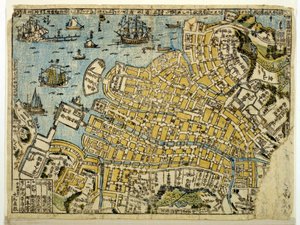 長崎の地図、1801年頃（カラー木版）