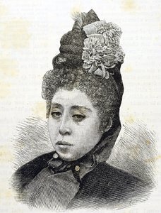 明治時代。日本の小松姫。1887年のイラスト（エングレービング 作： Japanese School