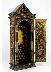 桃山時代の宗教小像を収めるために設計された南蛮キリスト教の神輿 作： Japanese School