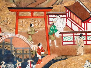 長一屏風 - 八曲一双屏風（絵画） 作： 日本語学校