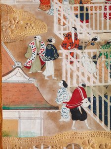 長一屏風 - 八曲一双屏風（絵画） 作： 日本語学校