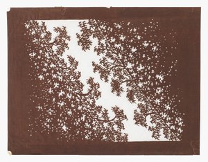型紙 19世紀後半 桑の皮の紙に柿渋と絹糸をつけたもの。
絹糸を使用しています。)
