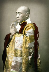1880年頃の神官の肖像 作： Japanese School