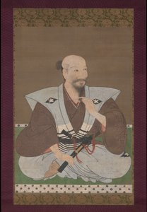 戦士の肖像画、掛け軸 作： Japanese School