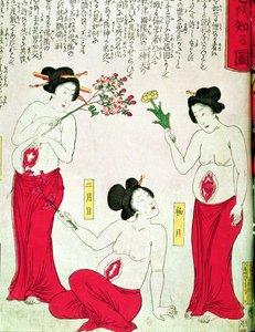 妊娠中の女性、1881 作： Japanese School
