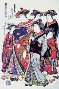 上質な日本人女性、19世紀後半（プリント） 作： Japanese School