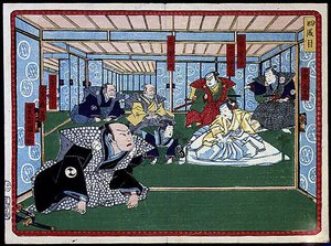 侍グループ - 「四十七士の仇討」の19世紀。歌舞伎シリーズ 作： Japanese School