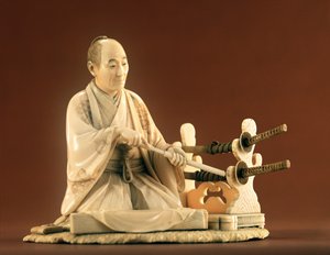 サムライ、オキノモ、江戸時代（1603-1868） 作： Japanese School