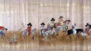 明暦元年（1651年）徳川家綱継承時の第六次朝鮮大使館 狩野益信（1625-94）作と思われる（巻物絵）（詳細 作： Japanese School