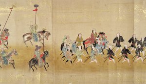 1651年に徳川家綱が継承された当時の名駅1にある駐日韓国第6大使館、おそらく加納増信（1625-94）（巻物）（詳細） 作： Japanese School