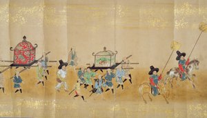 1651年に徳川家綱が継承された当時の名駅1にある駐日韓国第6大使館、おそらく加納増信（1625-94）（スクロール塗装）（詳細）（79774＆120822も参照） 作： Japanese School
