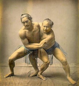 相撲力士、1880年頃 作： Japanese School