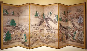 Tartar Hunt (インク、色、紙) 作： Japanese School