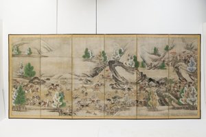 Tartar Hunt (インク、色、紙) 作： Japanese School