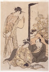 三人の人物 1760-1810年頃（木版） 作： Japanese School