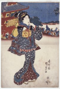 Nimetön (A Woman Traveling) (värilliset puupiirrokset)