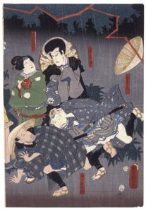 無題 (俳優グループ) (カラー木版画) 作： Japanese School