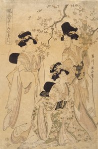 無題（3人の女性）（カラー木版画） 作： Japanese School