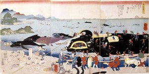 日本でのクジラ釣り 作： Japanese School
