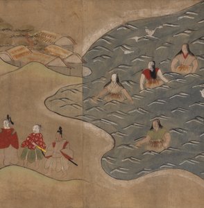 海中の女たち 大漁館挿絵（紙に墨・彩色） 作： Japanese School