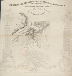 1832 年 12 月のアントワープ城塞の Roemryke 防衛。 国立記念碑、国王陛下、Willem den Eersten (オブジェクトのタイトル) 作： Ja.s Wyld