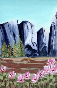 雄大な山々と花々