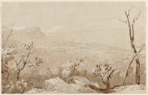 ニューヨーク州オレンジ郡、ボールド・マウンテンからの眺め。 作： Jasper Francis Cropsey