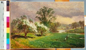 アップルブロッサムタイム、1899年 作： Jasper Francis Cropsey