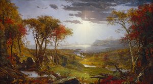 秋 - ハドソン川で 作： Jasper Francis Cropsey