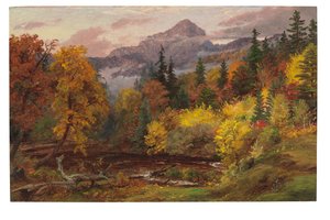 ホワイト・マウンテンズの紅葉（チョコルア山） 作： Jasper Francis Cropsey