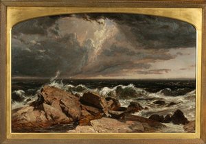 コーストシーン、1855 作： Jasper Francis Cropsey