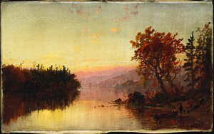 トワイライトのグリーンウッド湖、1873 作： Jasper Francis Cropsey